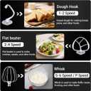 Stainless Steel Stand Mixer, 6-Speed Tilt-Head Mixer with 700W Powerful Motor, 7.4QT Large Capacity Bowl, Electric Kitchen Mixer with Dough Hook, Beater, Whisk for Baking & Dough Making