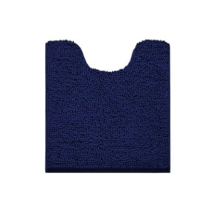 HOMEIDEAS 2 Pieces Bathroom Rugs, Ultra Soft Non Slip Absorbent Chenille Toilet Bath Mat Set (Navy Blue)