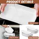 Irenare 12 Pcs 10 Inch Rectangular Salad Plates White Rectangular Porcelain Dessert Plates Appetizer Serving Tray Rectangular Porcelain Platters for Fruit Sushi Dinner Parties, Microwave, Oven Safe