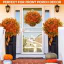 16 Bundles Artificial Mums for Outdoors Garden Home Decoration Fake Mums Decoration UV Resistant Lifelike Faux Silk Daisy for Outside Home Planter Front Porch Patio Thanksgiving Decor Thanksgiving