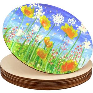 SEUNMUK 15 Pack 16 Inch Round Wood Circles for Crafts, Unfinished Blank Wood Slice, Wood Rounds Cutouts Wooden Pieces for DIY Crafts, Arts Projects, Christmas Decoration