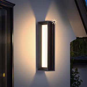 MVBT 20.5" Solar Wall Lights Outdoor Waterproof, 1 Pack Solar Wall Sconces Lights Outdoor, 3000K LED Modern Porch Light, Front Door Light Fixture Dusk to Dawn, Large Exterior Garage Light for House