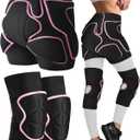 Eurzom 3 Pcs Snowboard Protective Gear Set for Women Impact-Resistant Hip Butt Padded Shorts and 2 Knee Pads for Snowboarding, Skiing, Skating, and Outdoor Winter Sports