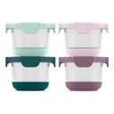 Ello Duraglass Refresh 4-Pack 2 Cup Reusable Glass Container Jar with Leak Proof Lids and Protective Silicone Sleeves | Perfect for Overnight Oats, Yogurt | BPA-Free | Dishwasher Safe | Garden Goals