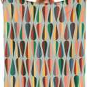 Mid Century Retro Abstract Throw Blanket Soft Cozy Plush Warm Fleece Blanket for Sofa Couch Bed 60"X50"