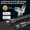 Cobbe 9-Function Shower Head with Built-in Power Spray, 1.8 GPM Water Saving ON/OFF Toggle Switch, High Pressure Handheld Showerhead with 1-Click Pause Button, Brass Bracket & 6ft Hose, Black