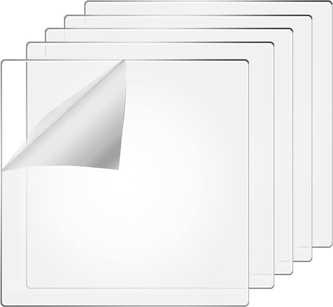 4 x 4 Inches Clear Plastic Acrylic Sheets 0.12 Inch Thick Acrylic Square Panel Transparent Square Signs for Crafts and Painting Supplies (20 Pieces)