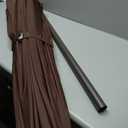 JEAREY 9FT Outdoor Patio Umbrella with Solar Lights, LED Lighted Pool Umbrella with Tilt and Crank, Outdoor Table Umbrellas for Deck, Yard & Market (Brown)