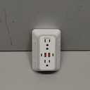 JcBlaon Outlet Extender Surge Protector - 6 Outlet Splitter with 4 USB Ports (2 USB C), Multiple Plug Expander Wall Charger, 3 Sided Multi Plug Wall Adapter Power Strip for Home Office Kitchen Travel (White)