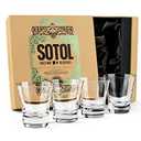 Sotol and Tequila Sipping Glasses | Tequila Glassware Collection | Set of 3 | 6 oz Professional Sippers for Drinking Joven, Reposado, Anejo Sotols | Stemless Heavy Based Liquor Snifters