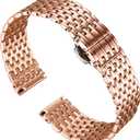 BINLUN Mesh Stainless Steel Watch Band, Ultra Thin Polished Replacement Bracelets with Butterfly Buckle for Men Women, 12/14/16/18/20/22mm