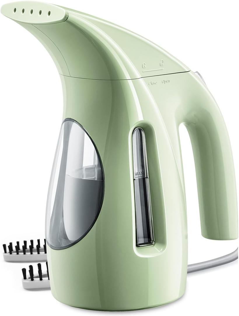 HiLIFE Steamer for Clothes, Portable Handheld Design, 240ml Big Capacity, 700W, Strong Penetrating Steam, Removes Wrinkle, for Home, Office and Travel(ONLY FOR 120V)(Green)