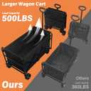 Wagons Carts Foldable Heavy Duty Collapsible Wagon for Groceries, Apartment Moving & Storage Wagon cart with Wheels Foldable,Portable Folding Wagon for Yard Work, Travel, Shopping,Picnic & Beach
