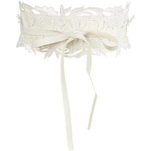 Allegra K Womens Lace Wide Waist Belt Wrap Around Obi Corset Cinch Belts Bowknot