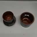 Porcelain Butter Keeper Crock - Ceramic Butter Dish with Water Line for Countertop, Keep Butter Fresh (Greenish Brown)