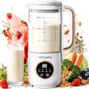 Arcmira Automatic Nut Milk Maker, 35 OZ Homemade Almond, Oat, Soy, Plant-Based Milk and Non-Dairy Beverages, Almond Milk Maker with Delay Start/Keep Warm/Boil Water, Soy Milk Maker (White/Glass)