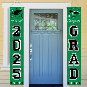 DAZONGE Green Graduation Decorations 2025 - Class of 2025 Porch Banner for Party Supplies - 2025 Graduation Party Decorations for Any Schools or Grades