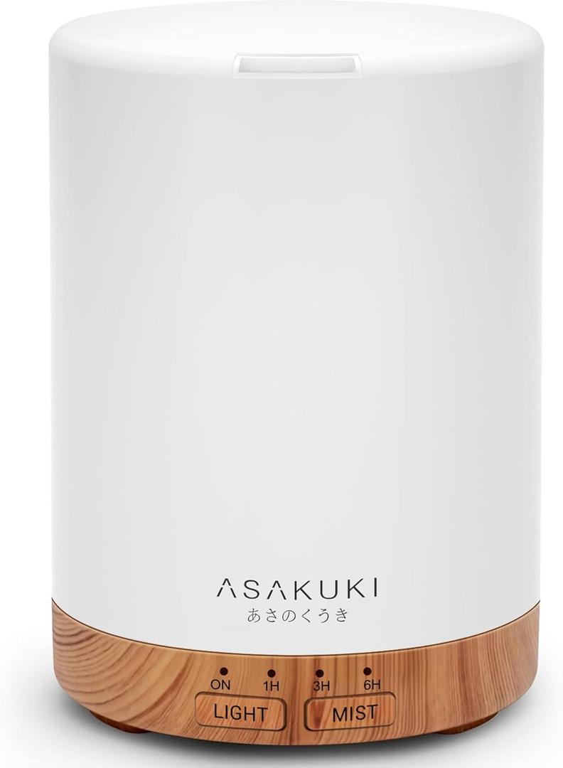 ASAKUKI 300ML Essential Oil Diffuser, Quiet 5-in-1 Premium Humidifier, Home Fragrance Aroma Diffuser with 7 LED Color Changing Light and Auto-Off Switch