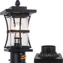 Dusk to Dawn Outdoor Post Light Fixture with Pier Mount Base - Black Outdoor Pole Lighting, Waterproof Pillar Lantern, Modern Outside Column with Seeded Glass for Pathway, Garden, Patio, Anti-Rust (Black-1 Pack)