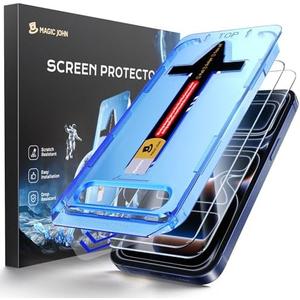 MAGIC JOHN 2 Pack for iPhone 17 Pro 6.3 inch Tempered Glass Screen Protector, Auto Dust-Elimination, Bubble Free, HD Clear, Easy Installation, 【17Pro 6.3''】