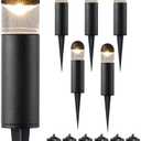 EDISHINE Low Voltage Landscape Lighting, 12V 3W 3000K Warm White, Electric Outdoor Bollard Lights with Connectors, Waterproof LED Pathway Driveway Walkway Lights Wired for Yard Garden