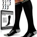 SB SOX Compression Socks for Men & Women (20-30 mmHg) - Best Support Stockings for Travel, Medical, and Sports - Perfect for Everyday Wear (Small, Black/Gray)