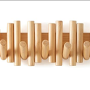 Wooden Wall mounted wood coat rack | 15 inches long , 6.5" high, with 5 Flip-Down Hooks | Modern Natural Pine Wood Finish | Decorative Hanging Storage Wall Hooks for Entryway or Bedroom