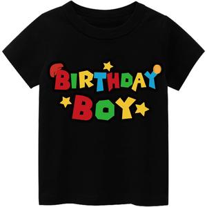Super Soft Birthday Boy Short Sleeve T-Shirt Gifts for Boys Birthday Party. 140 Size