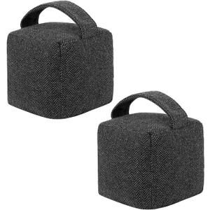4.4 Lbs Decorative Door Stopper 2 Set, Heavy Duty Door Stopper for Bottom of Door, Weighted Fabric Door Stopper for Bedroom, Living Room, Office