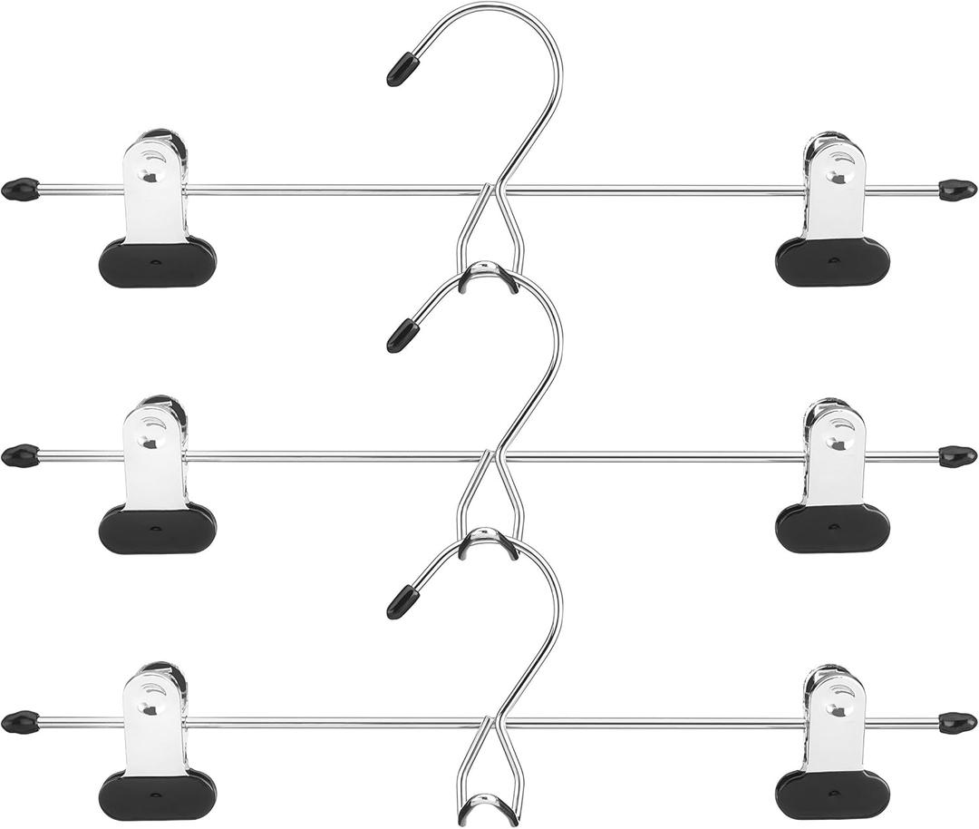 Whitmor Add Chrome/Black Skirt & Slack Hangers