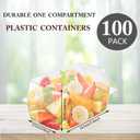 Goiio 25 Pcs Clear Hoagie Container, 7.3 x 4.9 x 3.8 inch Plastic Hinged Food Container, Disposable Clamshell Take Out Food Containers for Salads, Hamburger, Fruit, Cake, Cookie, Sandwiches