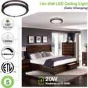 hykolity 13 inch Flush Mount LED Ceiling Light Fixture, 2700K/3000K/3500K/4000K/5000K Adjustable Ceiling Lights, Oil Rubbed Bronze Saturn Dimmable Lighting for Hallway Bathroom or Kitchen, ETL Listed
