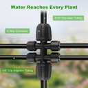 50FT 5/16" Drip Irrigation Tubing and 4 Packs 4-Way Quick Coupler, Push-to-Connect Fittings- DIY Garden Irrigation System, Misting, or Blank Distribution Tubing for Any Gardening Project