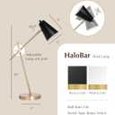HarvestLand HaloBar Brass Desk Lamp Home Office Black Industrial Table Lamp with Solid Base for Office, Reading Lamps for Bedside Table, Study and Reading Task Lamp, Gifts for Men