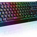KLIM Chroma Wireless Keyboard RGB Backlit Gaming, Rechargeable Battery, PC Keyboard, Durable & Water-Resistant, Compatible with PS4, PS5 & Mac - Black