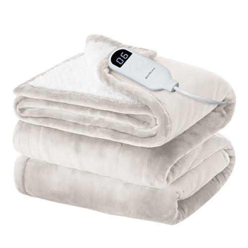 Bedsure Electric Blanket Full Size - Soft Flannel Heated Blanket, Fast Heating with 10 Time Settings & 6 Heat Settings, Warm Gift for Grandma (72x84 inches, Cream)
