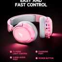 Wireless Gaming Headset, 7.1 Surround Sound, 2.4GHz USB Gaming Headphones with Bluetooth 5.4, 100H Battery, ENC Noise Canceling Mic, RGB Light, Wireless Headset for PC PS5 PS4 Mac Switch (Gray-Pink)