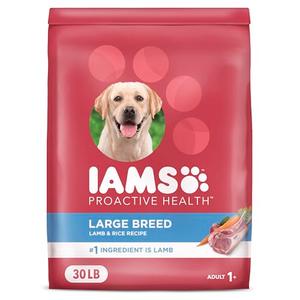 IAMS Proactive Health Large Breed Adult Dry Dog Food Lamb & Rice Recipe, 30 lb. Bag