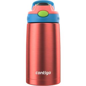 Contigo AUTOSPOUT Water Bottle, 13 oz, Coral Blue/Poppy