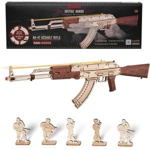 3D Wooden Puzzles for Adults, DIY Rubber Band, Wood Model Building Kits, Wooden Puzzle for Family Time