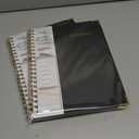 2 x 2026 Planner, Weekly and Monthly Calendar Planner from January 2026 - December 2026, 8.5" x 11" Hardcover Leather Hourly Appointment Book with Tabs, Spiral Daily Planners for College School Work Home, Black (A4)