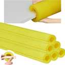 Hanaive 4 Pcs Jumbo Pool Foam Noodles Bulk 40 Inch x 4.1 Inch Large Swimming Noodles Tube Hollow Core Swim Noodle for Floating Craft Projects Pre Slit Clamp Protection Padding Bumper (Yellow)