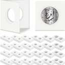 Outus 300 Self Adhesive Coin Holders, Cardboard 2" x 2" Holders, Many Assorted Sizes Coin Flips Collection Supplies Collecting Cardboard Accessories for Collectors (6 Size)