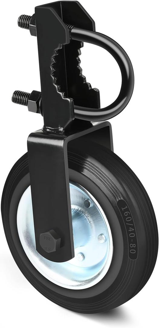 Mofeez Gate Wheel for Metal Swing Gate with 1-5/8" Thru 2" Gate Frames, Gate Support Wheel for Chain Link Fence, Prevent Gate from Dragging, Black