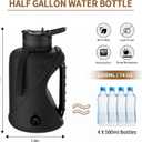 Half Gallon Water Bottle with 2-In-1 Straw LidDishwasher SafeEasy CleanBPA-FreeDurable Solid No-Slip Handle for GymWork and Outdoor Sport