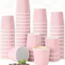 TINSKY 200 Pcs 4oz Paper Espresso Cups Ripple Wall Hot Cups For Pink Disposable Coffee Cup Paper Hot/Cold Drinking Cups for Party, Picnic, Travel and Events