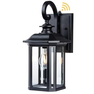 JYZ Dusk to Dawn Outdoor Wall Lighting, Exterior Porch Light Fixture, Waterproof Outdoor Wall Mount Lantern, Classic Black Sconce Lamp Outside for House Doorway Garage Patio Yard