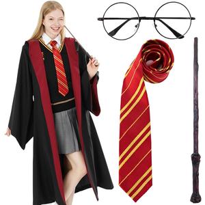 Wizard Costume Accessories Set Novelty Magic Halloween Costume with Wizard Wand and Tie and Glasses for Multi-Item Party Favor Cosplay Dress-up, M