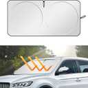 Car Sun Shade Windshield with Opening,Portable Foldable Sun Blocker for Car Windshield Keeps Vehicle Cool,Universal Car Windshield Cover Sun Shade for Most Cars SUVs Trucks (L: 63x33.5 inch)