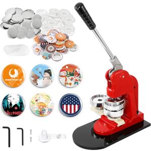 BEAMNOVA 58mm / 2.28 in (About 2-1/4 Inch) Button Maker Machine, Round Pin Maker Kit, Badge Press Machine with 1000 Button Blanks Parts Supplies